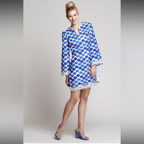 Jules Reid The Beatrice Dress Blue Lantern - Picture 1 of 7